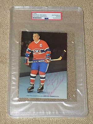 Maurice Rocket Richard Signed Photo Postcard Montreal Canadiens PSA Slabbed • $395