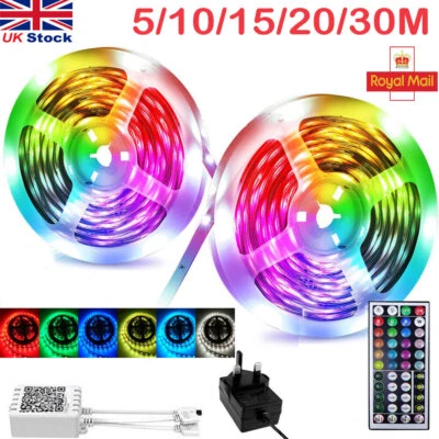 £22.52 • Buy 1-30m LED Strip Lights 5050 RGB Colour Changing Tape Cabinet Kitchen TV Lighting