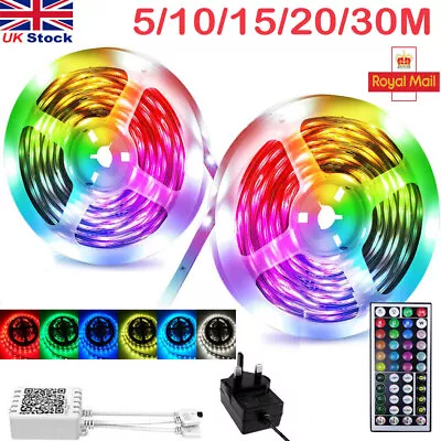 1-30m LED Strip Lights 5050 RGB Colour Changing Tape Cabinet Kitchen TV Lighting • £17.42