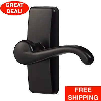 Painted Black Storm Door Lever Handle Set Screen Latch Screws Spindles Included • $29.99