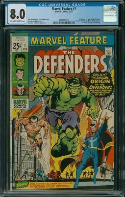 Marvel Feature # 1...CGC Universal 8.0 VF Grade..1971 Comic--1 St Defenders-agf • $295