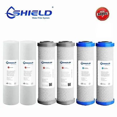 3 Stage Water Filter Replacement Cartridges Pack 10  X 2.5  Sediment Carbon  0.5 • $64.50