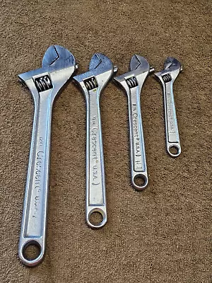 4 Crescent Crestoloy Adjustable Wrench 12 10 8 6  Silver Set USA Tools • $73.95