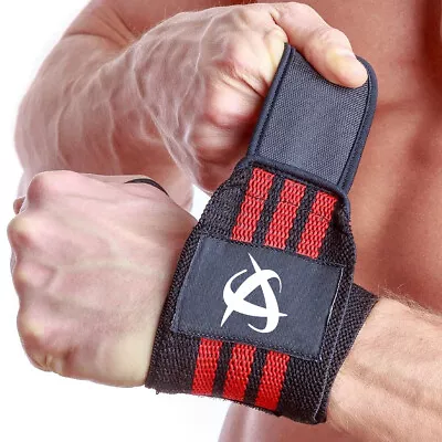 Wrist Wraps Weight Lifting Gym Straps Support Strength Elasticated Hand Bandage • $8.80