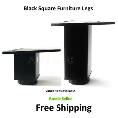 $28 • Buy Black Furniture Legs Square Metal Kitchen Cabinet Couch Sofa Table Bed Lounge