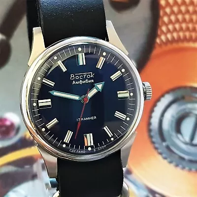 Watch Vostok Military Russian Mechanical Wristwatch Vintage Style Amphibian • $104.26
