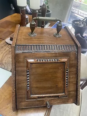 Coal Scuttle Vintage Wooden Log Box For Fire  Fireplace Metal Box • £34.99