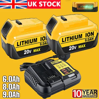 1-4pcs For DEWALT DCB184 18V 8Ah 9Ah Li-ion Slide Battery DCB183 DCB182 DCB200-2 • £30.89