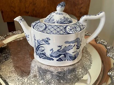 Vintage Furnivals England Old Chelsea Teapot Blue & White • $75