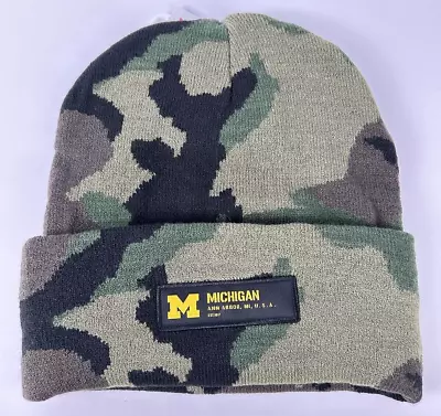 Nike Michigan Wolverines Beanie Hat Cap One Size Camo Football NCAA • $22.95