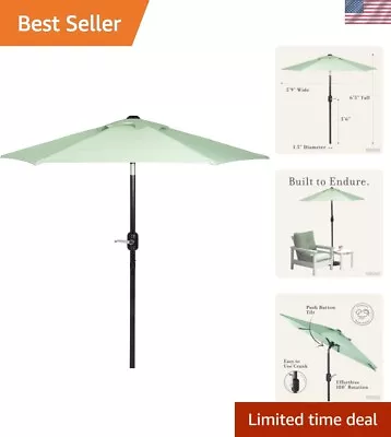 Easy Tilt 6 Ft Market Umbrella With Crank - Rust-Proof Pole And UV Protection • $131.99