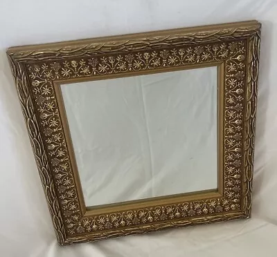 Vintage Style 14x14” Gold Accent Mirror • $30