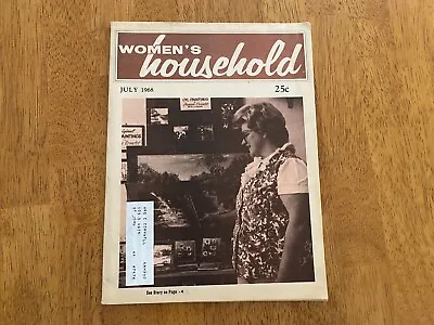 WOMENS HOUSEHOLD Magazine Vtg July 1968 Crafts Gardening Sewing Recipes Dolls • $10