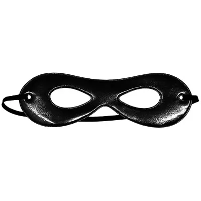 Adult Shiny Black Superhero Mask ~ FUN HALLOWEEN COSTUME NEW YEAR PARTY EYE MASK • $3.88