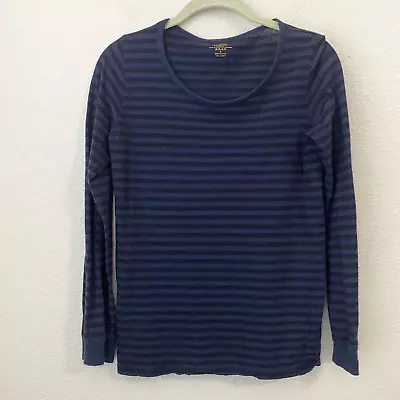 Majestic Paris Sweatshirt Size 3 Medium Cotton Cashmere Stripes Blue Black • $50