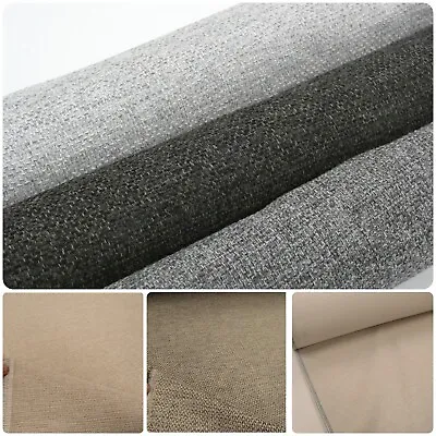 Chunky Weave Upholstery Fabric (EIGHT Colours ) VIDA • £9.45