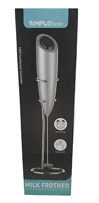 SIMPLETASTE Milk Frother Handheld Battery Operated Electric Gray - New Free Ship • $12.99