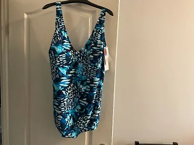 Naturana - Bodycontouring Swimsuit - Size 26E - Multi Blue • £20