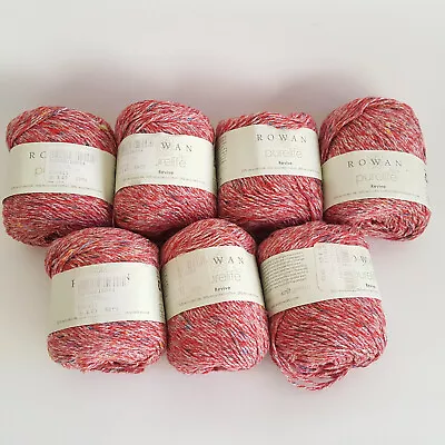 Rowan Purelife Revive Yarn 7 Balls Shade 00470 Firestone Red/Pink Tweed • $49