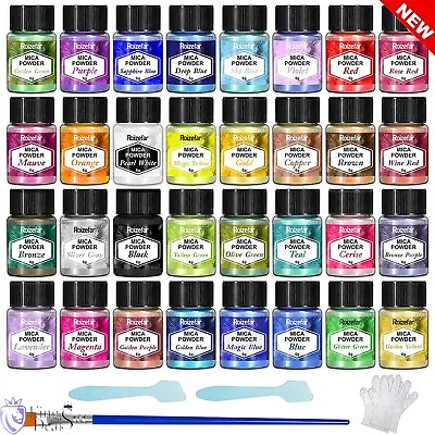 32 Colors Mica Epoxy Resin Pigment Powder Natural Soap Candle Bath Bomb Making • £20.69