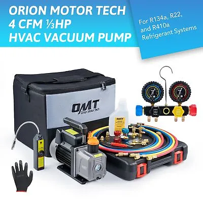 $104.98 • Buy OMT 4cfm Vacuum Pump Tool Set For HVAC/Auto Refrigerant Evacuation Recharging