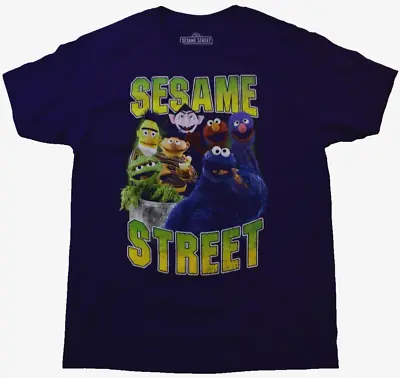 Sesame Street Mens Ernie Grover Elmo Cookie Monster Purple Shirt New S-2XL • $9.99