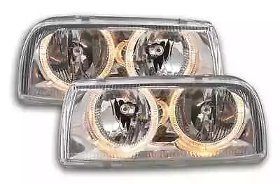 ✅ Clear Angel Eye Headlight Set VW Vento/Jetta Mk3 FREE SHIPPING ✅ • $425