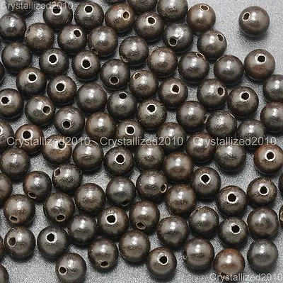 Natural Black Ebony Wood Round Ball Beads Bracelet 6mm 8mm 12mm 15mm 18mm 20mm • $9.98