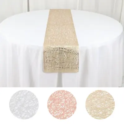 6 Ft Metallic Reversible Woven Plastic Woven Vinyl Table Runner Party Events • $16.77