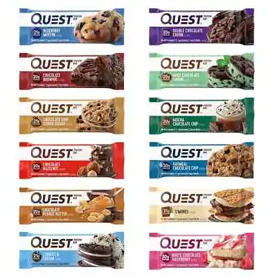 Quest Nutrition Bars 12x60g High Protein High Fiber Bars Low Sugar Bars • £33.59