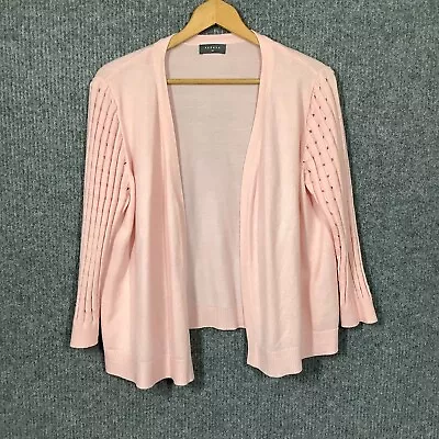 Matalan Papaya Womens Cardigan Size 18 Pink Open Front • £5.40