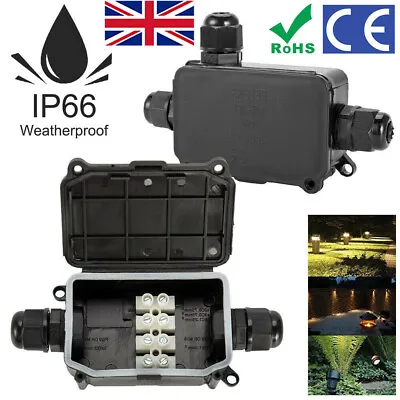 £6.99 • Buy Ip66 Waterproof Junction Box Case Electrical Cable Wire Connector For Outdoor Uk