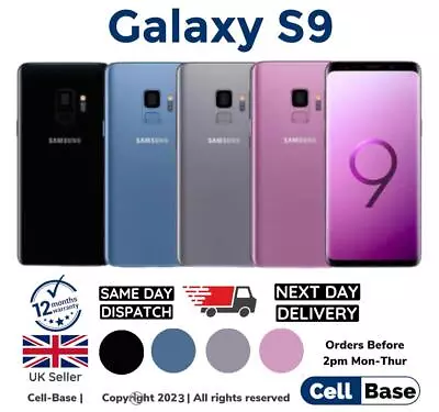 NEW Samsung Galaxy S9 64GB 128GB SM-G960 Unlocked Smartphone WITH BOX Re- SEALED • £149.99