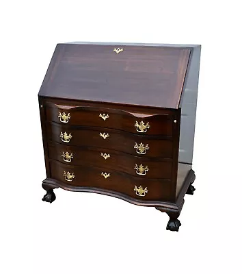 Vintage Maddox Mahogany Chippendale Style Serpentine Ball & Claw Foot Desk • $798