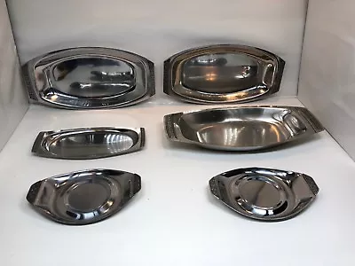 Lot Of 6 Mid Century Stainless Serving Trays  • $25.49