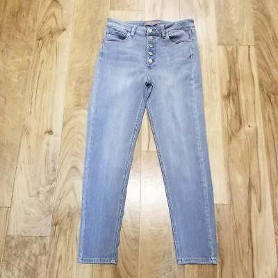 JUST USA Skinny Button Fly Mid Rise Slim Straight Ankle Blue Jeans (Fit 29 X 27) • $29.88