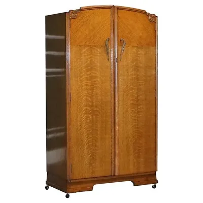 Petite Vintage Art Deco Oak Two Door Wardrobe • $1579.06