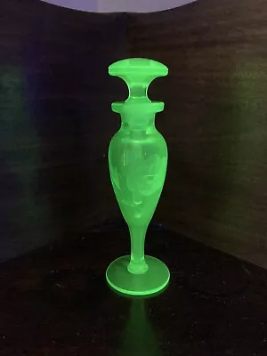 Antique Vaseline Glass Perfume  Bottle With Dauber Stopper • $120