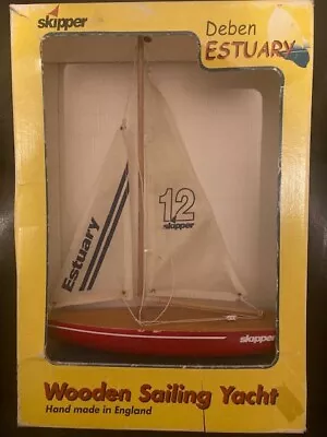 Vintage Skipper Deben Estuary Wooden Sailing Yacht Toy Model Pond Boat Handmade • $29.99