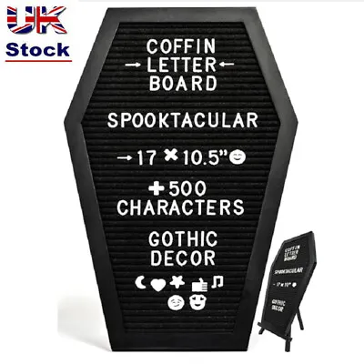 £18.39 • Buy Black Wood Coffin Message Board Letter Board Menu Board Hotel Halloween Decor UK