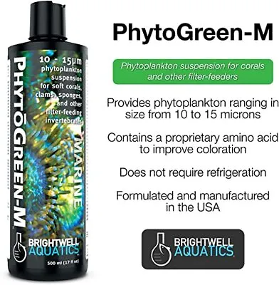 Brightwell PhytoGreen Phytoplankton Marine Aquarium Reef Food Coral Clams Sponge • £17.95