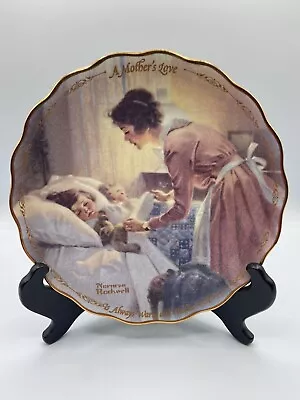 Perfectly Unique Mother’s Day Present-Norman Rockwell Plate A Mother’s Love 8x8 • $26.95