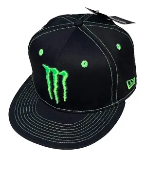 Monster Energy Black Flat Bill W/Neon Yellow Contrasting Stitch All Over. OSFM. • $30