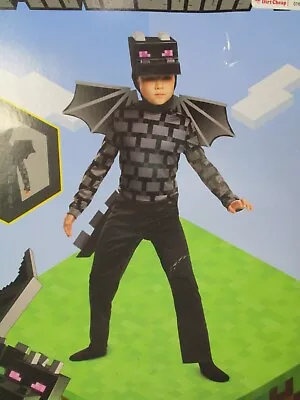 Ender Dragon Costume Boys Large 10-12 Minecraft Jumpsuit Mask Wings Tail READNew • $24.99