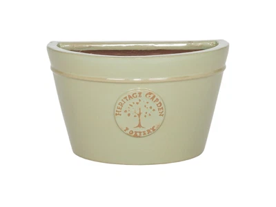 £16.99 • Buy Heritage Green Ceramic Wall Mounted Planter Frost Proof Half Moon Garden Pot