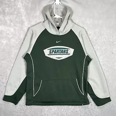 A1 VTG Nike Team Michigan State Spartans Center Swoosh Hoodie Sweatshirt Large • $15