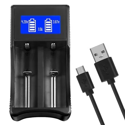 USB 2-Slot Charging Adapter For 18500 18350 17670 26650 25500 22650 22650 18650 • £13