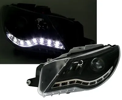 Headlights LED DRL Look For VW PASSAT CC Daylight Black WorldWide Free Shipping  • $510.34