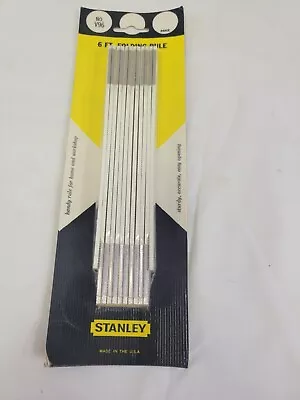 Vintage Stanley 6’ New Old Stock Heavy Duty Extension Folding V96 Ruler USA NOS • $19.99