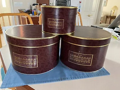  3 Vintage VICTORIA SECRET DISPLAY  HAT BOXES • $85